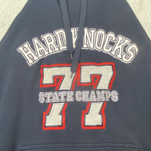 Hard Knocks 77 State Champs Embroidered Navy & Gray Sweater Hoodie Mens Size XL - Picture 6 of 10